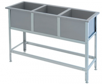 Ванна моечная “СТАНДАРТ” ВМЭ-3/400 Н (850х1500х500) (каркас нерж.)