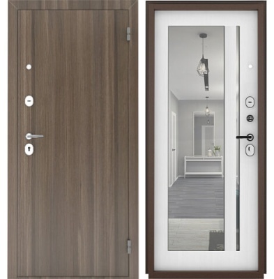 Купить Входная металлическая дверь ТИТАН ЛУАРА ЗЕРКАЛО 2100х960/1060х101 в Сочи. В наличии и под заказ в каталоге