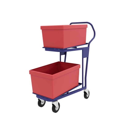 Купить Тележка платформенная для ящиков двухъярусная ТПДЯ, г/п 100 кг (435х985х1035). Комплект поворотных болтовых колес Ø125 мм в Сочи. В наличии и под заказ в каталоге