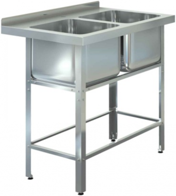 Ванна моечная “ASSUM-STANDART” ВМС-2/400 Н (850х950х600) (каркас нерж.)