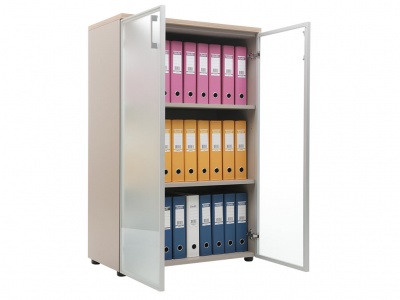 ШКАФ NW 1280/2G СО СТЕКЛОМ ВЯЗ НАТУРАЛЬНЫЙ / БЕЖЕВЫЙ